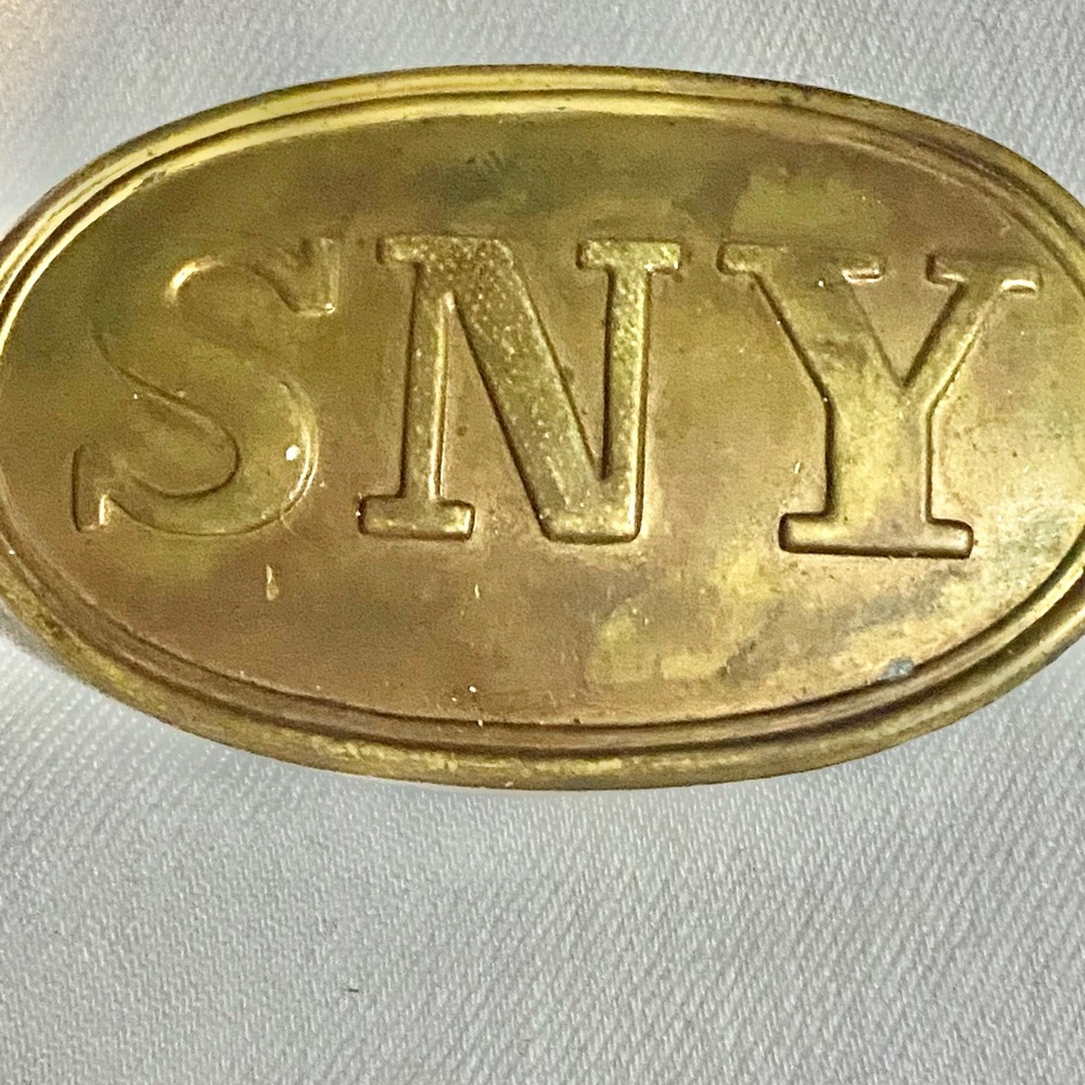 Brass Civil War Era  state of NY  Oval Belt Buckle